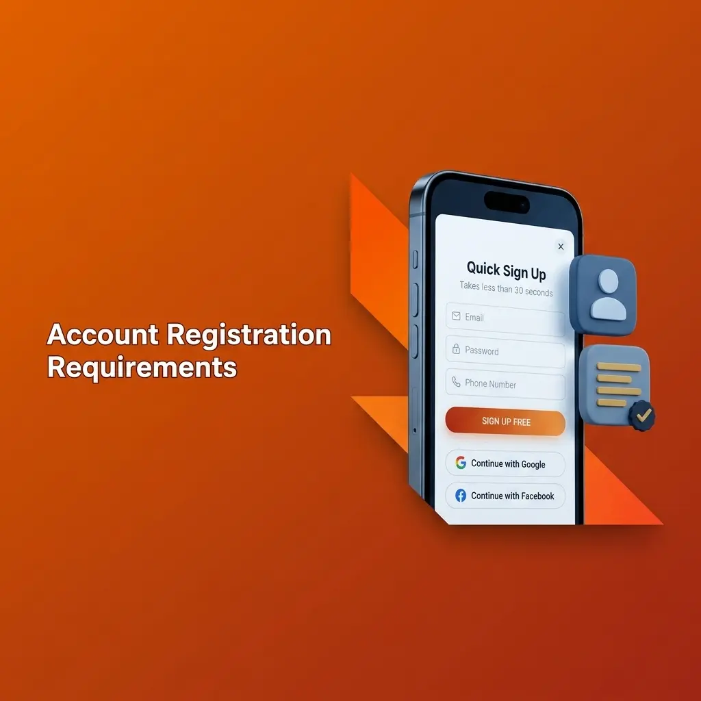 Online casino account registration requirements including age verification, legal residency, and personal information accuracy rules