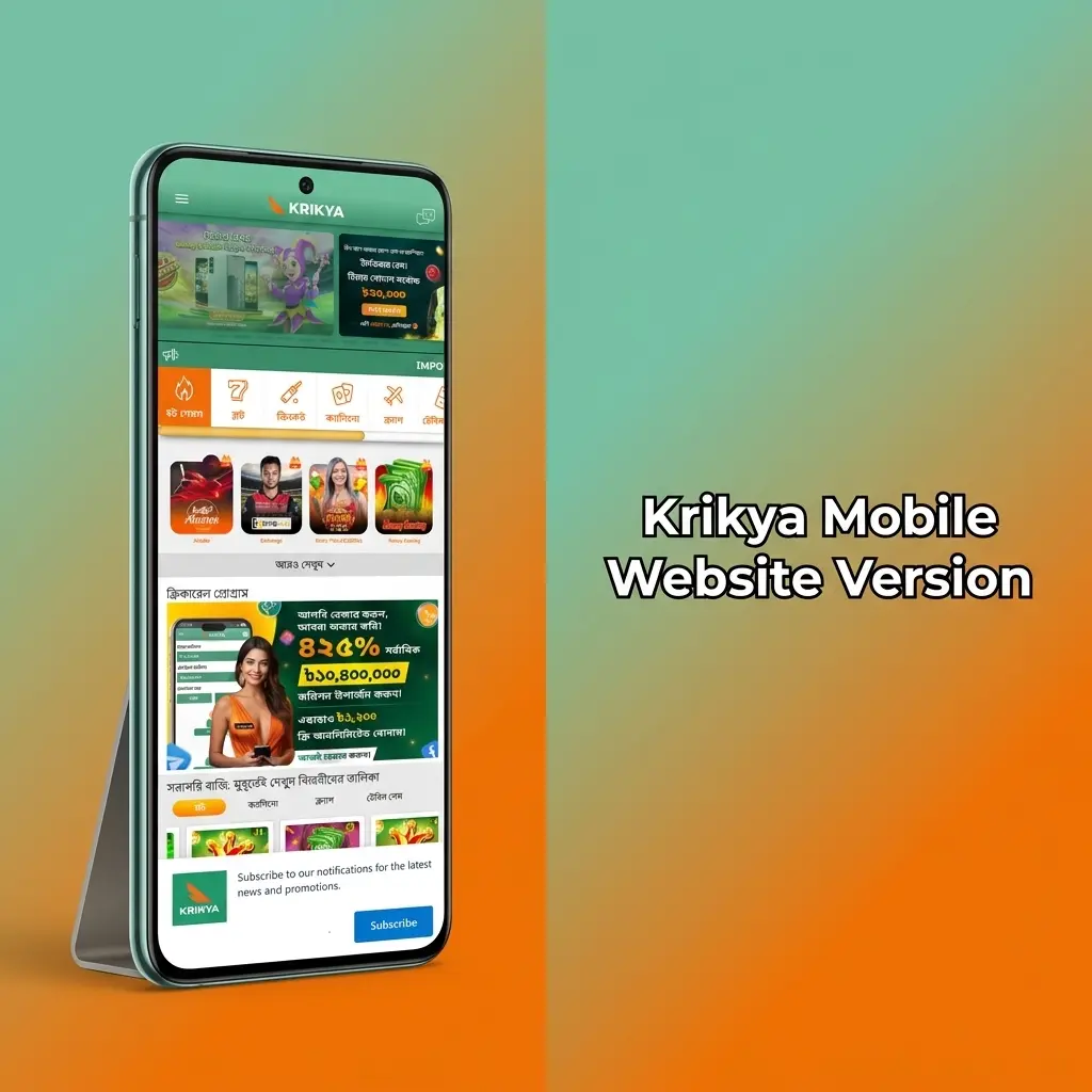Krikya mobile-optimised website accessible on all smartphones and tablets with full betting markets and casino games