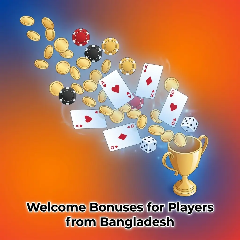 Welcome bonus offers for new players from Bangladesh on first deposits with wagering requirements