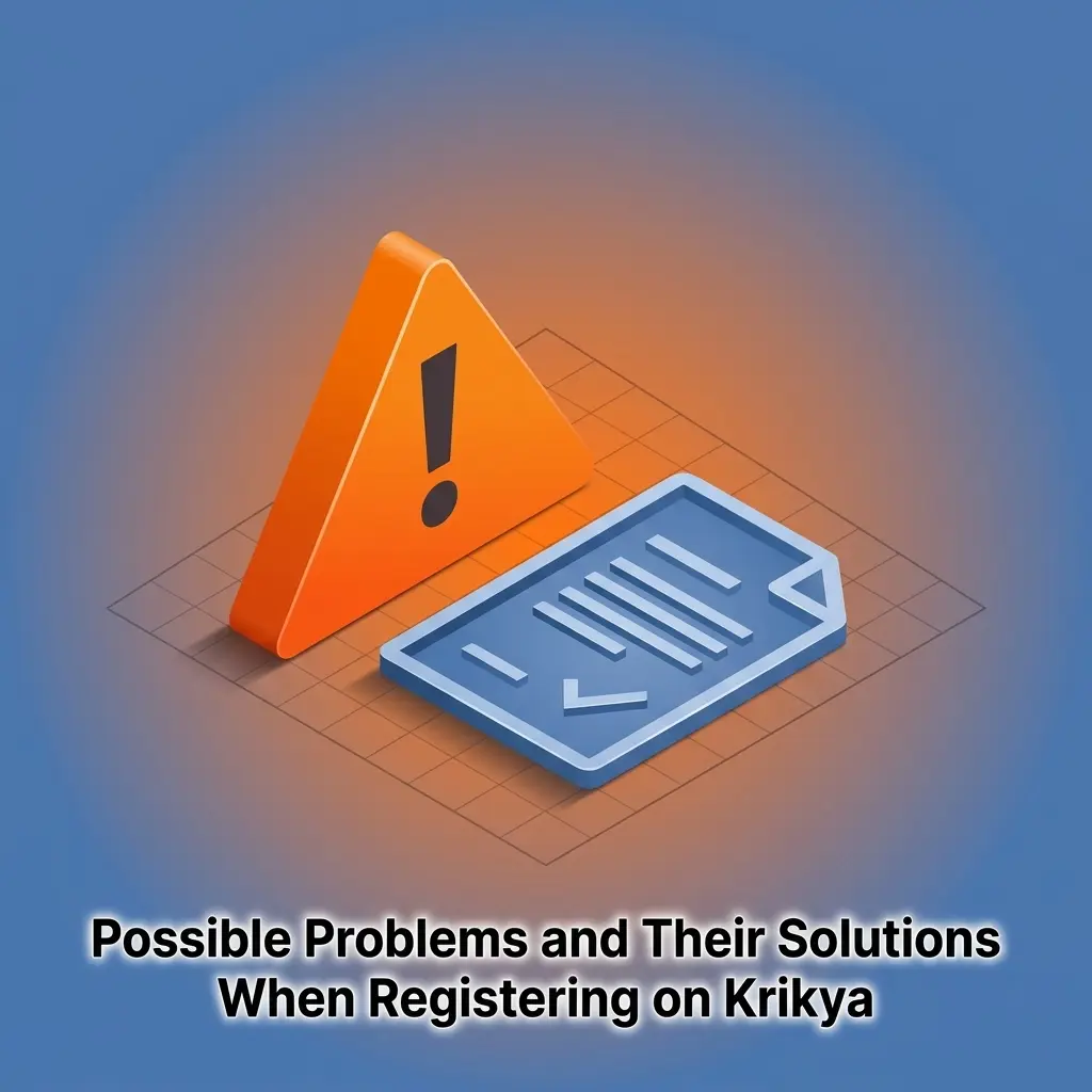 Krikya registration troubleshooting guide showing common sign-up problems and step-by-step solutions for new users